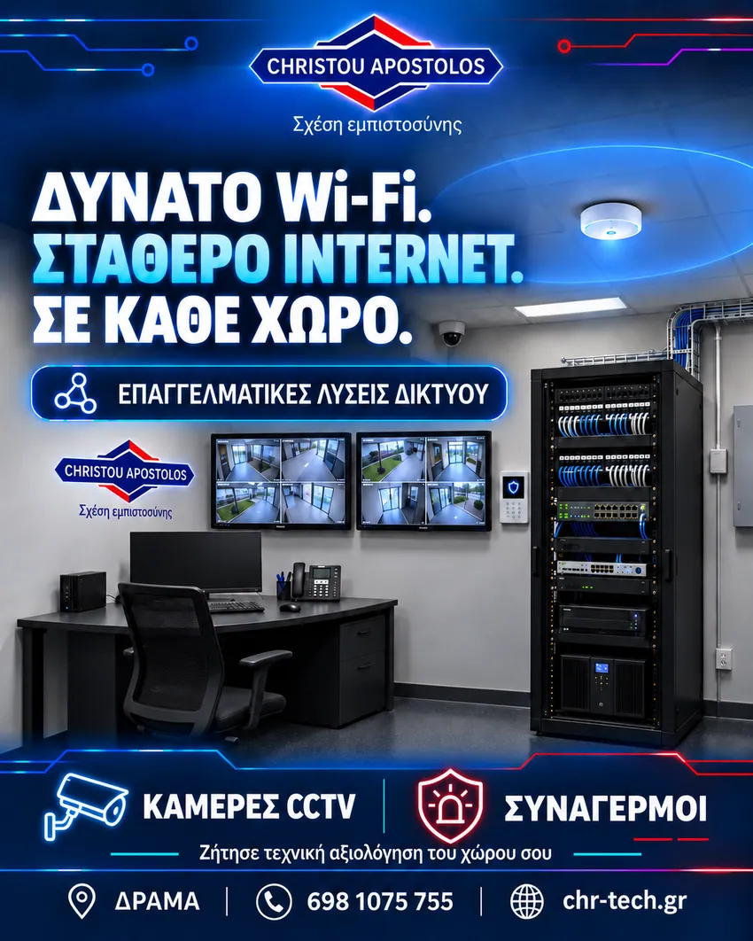 Παρουσίαση λύσεων Wi-Fi και ασφάλειας της CHR-TECH